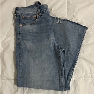 jcrew factory wide leg crop denim